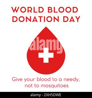 Weltblutspendertag. Bluttropfen. Spendenkonzept. Weltblutspendetag. Vektorabbildung. Das kreative Konzept des Blutspendertages Stock Vektor