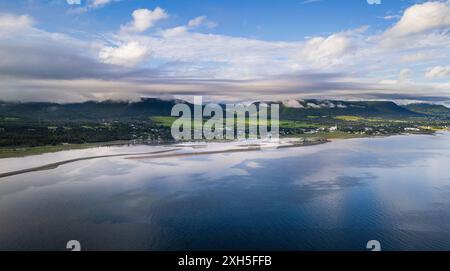 Chaleur Bay Panorama, Quebec Stockfoto