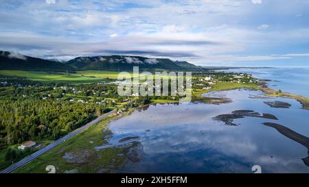 Chaleur Bay Panorama, Quebec Stockfoto