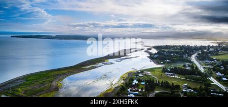 Chaleur Bay Panorama, Quebec Stockfoto