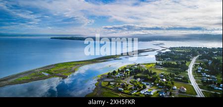 Chaleur Bay Panorama, Quebec Stockfoto