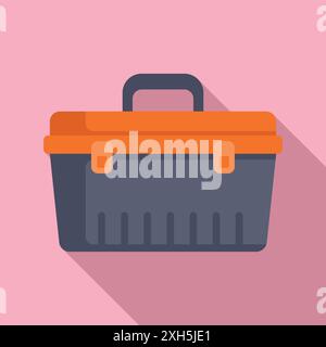 Werkzeugkasten aus Kunststoff, unverzichtbar für alle Handwerker, Bauunternehmer oder heimwerker, die an Bau- oder Reparaturprojekten arbeiten Stock Vektor