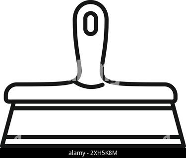 Symbol für Reinigungswerkzeug mit Holzgriff zum Waschen von Fenstern, Logo für Reinigungsservice Stock Vektor