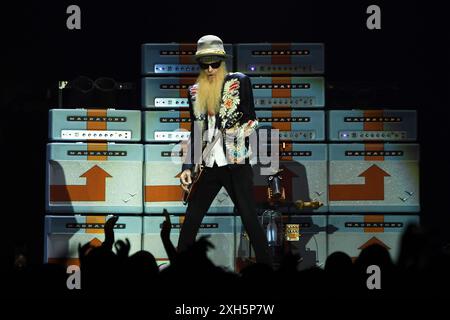 UK. Juli 2024. LONDON, ENGLAND - 11. JULI: Billy Gibbons von „ZZ Top“ tritt am 11. Juli 2024 in der OVO Arena in Wembley auf. CAP/MAR © MAR/Capital Pictures Credit: Capital Pictures/Alamy Live News Stockfoto