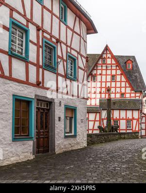 Die mittelalterliche Altstadt in Monreal, Deutschland Stockfoto