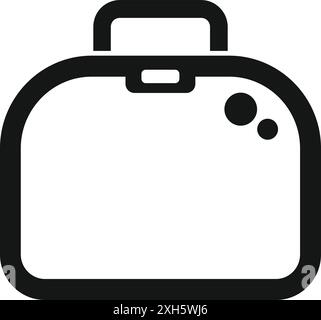 Einfaches schwarz-weißes Symbol für die Lunchtasche, das das Konzept der Aufbewahrung von Lebensmitteln oder der Lieferung von Mahlzeiten darstellt Stock Vektor