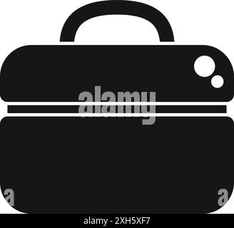 Einfaches Lunchbox-Symbol in Schwarz, das das Konzept darstellt, gesundes Essen bei der Arbeit zu bringen, anstatt auswärts zu essen Stock Vektor