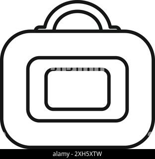 Einfache Strichgrafik-Illustration eines Lunchbox-Behälters, ideal für die Aufbewahrung von Lebensmitteln oder Mahlzeiten zum Mitnehmen Stock Vektor