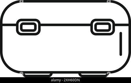Einfache Strichzeichnung einer Lunchbox, perfekt zur Darstellung von Verpackungen für Arbeit oder Schule Stock Vektor