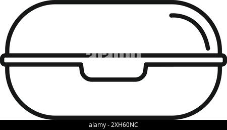 Einfache Linienzeichnung einer Lunchbox, perfekt für Lunchpakete und Mahlzeiten unterwegs Stock Vektor