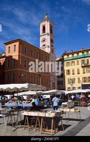 Nizza, Frankreich. Oktober 2019. Buchmarkt am Place du Palais de Justice. Quelle: Vuk Valcic/Alamy Stockfoto