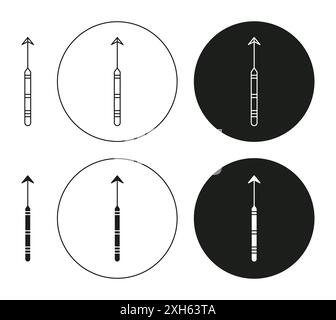 Harpunensymbol Vektorsymbol oder Zeichensatzsammlung in Schwarz-weiß-Umrandung Stock Vektor