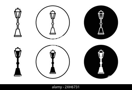 Straßenlaternen-Symbol Vektorsymbol oder Schildersatz-Kollektion in schwarz-weißer Umrandung Stock Vektor