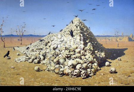 DIE APOTHEOSE DES KRIEGES 1871 Malerei des russischen Künstlers Wassili Vereshchagin Stockfoto