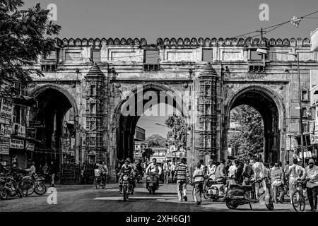 12 16 2007 Teen Darwaza, nahe Bhadra Fort, Ahmedabad, Gujarat, UNESCO-Weltkulturerbe Indien Indien Asien. Stockfoto