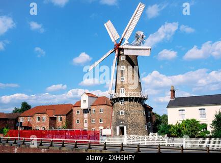 Maud Foster Windmühle gebaut im Jahre 1819 in der Stadt von Boston, Lincolnshire, England UK Stockfoto