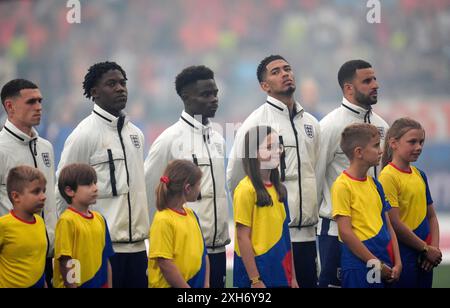 (Von links nach rechts) Englands Phil Foden, Kobbie Mainoo, Bukayo Saka, Jude Bellingham und Kyle Walker vor der UEFA Euro 2024, Halbfinalspiel im BVB Stadion Dortmund in Dortmund. Bilddatum: Mittwoch, 10. Juli 2024. Stockfoto