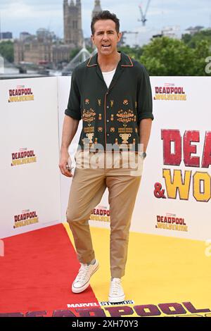 London, Großbritannien. Juli 2024. Ryan Reynolds beim britischen Fotogespräch für Deadpool & Wolverine, London, Großbritannien. Juli 2024. Foto: Stuart Hardy/ABACAPRESS. COM Credit: Abaca Press/Alamy Live News Stockfoto