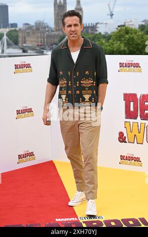 London, Großbritannien. Juli 2024. Ryan Reynolds beim britischen Fotogespräch für Deadpool & Wolverine, London, Großbritannien. Juli 2024. Foto: Stuart Hardy/ABACAPRESS. COM Credit: Abaca Press/Alamy Live News Stockfoto