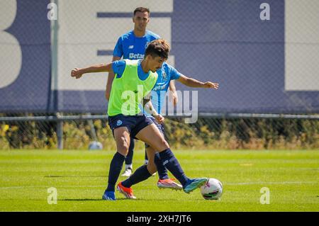 Porto, Portugal. Juli 2024. Porto, 07/12/2024 - Futebol Clube do Porto trainierte heute Morgen im Porto Gaia Sports Training and Training Center zur Vorbereitung auf die Saison 2024/25. André Franco (Miguel Pereira/Global Imagens) Credit: Atlantico Press/Alamy Live News Stockfoto