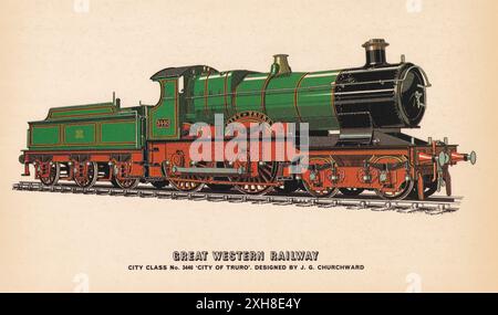 Great Western Railway - City Class No. 3440 City of Truro. Entworfen von J. G. Churchward. Stockfoto