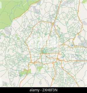 Road map of Johannesburg in South Africa. Contains layered vector with roads water, parks, etc. Stock Vector