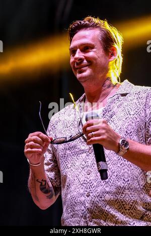 Pistoia, Italien. Juli 2024. Lee Ryan von Blue tritt am 5. Juli 2024 live auf der Piazza Duomo, Pistoia, Italien, auf. auf der 43? Pistoia Blues. (Foto: Andrea Martini/NurPhoto) Credit: NurPhoto SRL/Alamy Live News Stockfoto