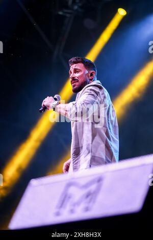 Pistoia, Italien. Juli 2024. Duncan James of Blue tritt am 5. Juli 2024 live auf der Piazza Duomo, Pistoia, Italien, auf. auf der 43? Pistoia Blues. (Foto: Andrea Martini/NurPhoto) Credit: NurPhoto SRL/Alamy Live News Stockfoto