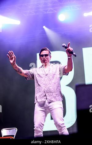 Pistoia, Italien. Juli 2024. Lee Ryan von Blue tritt am 5. Juli 2024 live auf der Piazza Duomo, Pistoia, Italien, auf. auf der 43? Pistoia Blues. (Foto: Andrea Martini/NurPhoto) Credit: NurPhoto SRL/Alamy Live News Stockfoto