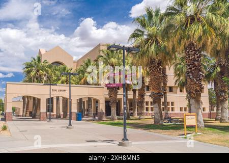 LAS CRUCES, NM, USA – 16. MAI 2024: Zuhl Library an der New Mexico State University. Stockfoto