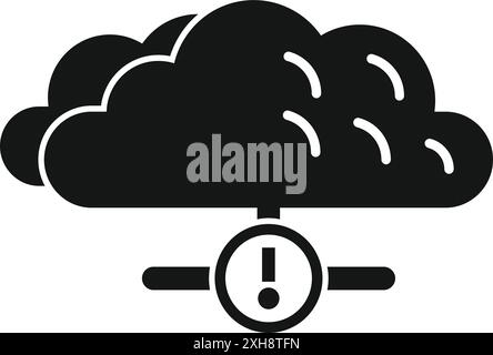 Warnsymbol für Netzwerkfehler im Cloud-Computing mit einem Konzept für Datenverluste für Web-, Mobilgeräte- und Infografiken Stock Vektor