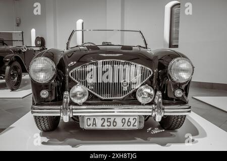 Austin-Healey 100M BN2 1955 im Franschhoek Motor Museum, Südafrika Stockfoto