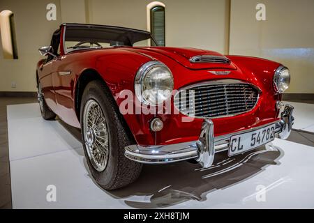 Austin-Healey 100M BN2 1955 im Franschhoek Motor Museum, Südafrika Stockfoto