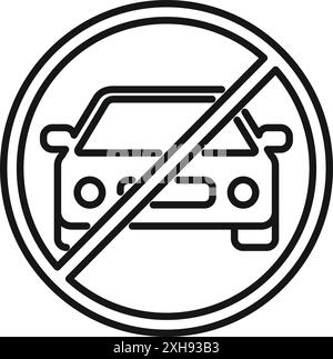 Einfaches, klares Schild, das eine Parkverbotszone anzeigt, perfekt zur Anzeige von Einschränkungen beim Zugang zum Fahrzeug Stock Vektor
