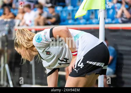 Marie Hoebinger (14, Oesterreich) vor der Ecke zum 1:0 AUT, Oesterreich vs Polen, Frauen, Fussball, EM-Quali 2025, Spiel 5, 12.07.2024, Foto: Eibner-Pressefoto/Florian Wolf Stockfoto