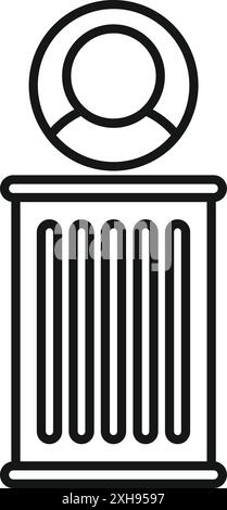 Konzept, gefälschte Konten zu löschen, indem sie in den Papierkorb geworfen werden Stock Vektor