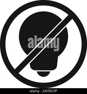 Kein Glühbirnenschild, das einen Mangel an Ideen und Kreativität darstellt Stock Vektor
