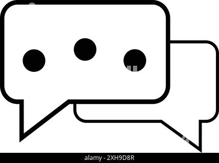 Nachrichtendiagramm-Symbol, Frage- und Kommentarsymbol, Umrisskreis für Blasenbotschaften, Umrisssymbol für Sprechgespräche, Umrisszeichen für Konversationszeichen Stock Vektor