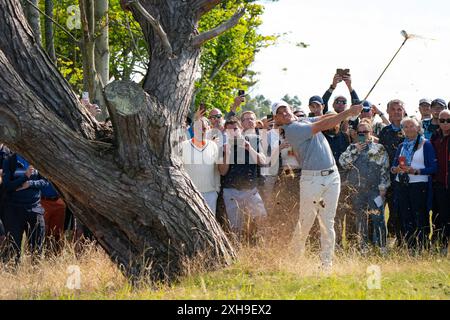 North Berwick, Schottland, Großbritannien. Juli 2024. Tag zwei bei den Genesis Scottish Open auf dem Renaissance-Kurs außerhalb von North Berwick in East Lothian. Bild: Iain Masterton/Alamy Live News Stockfoto