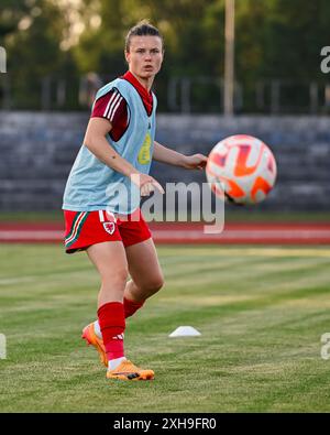 KARLOVAC, Kroatien. Juli 2024. Hayley Ladd aus Wales während des Qualifikationsspiels der UEFA Women's Euro 2025 in der Liga B zwischen Kroatien und Wales Women im Stadion Branko Čavlović-Čavlek in Kroatien am 12. Juli 2024. (Bild von Ashley Crowden/FAW) Credit: Football Association of Wales/Alamy Live News Stockfoto