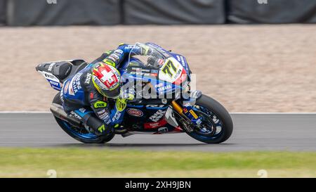 12. Juli 2024: Donnington Park Race Track, Derbyshire. Superbike-Weltmeisterschaft. Bildunterschrift: Dominique Aegerter (GRT Yamaha) Bild: Mark Dunn/Alamy Live News Stockfoto