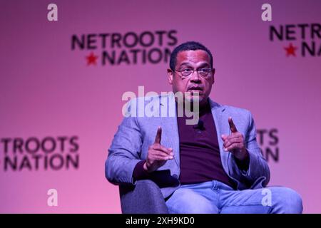 Baltimore, Maryland, USA. Juli 2024. Minnesota Attorney General Keith Ellison spricht bei Net Roots Nation in Baltimore, MD, Freitag, den 12. Juli 2024. (Kreditbild: © Dominic Gwinn/ZUMA Press Wire) NUR REDAKTIONELLE VERWENDUNG! Nicht für kommerzielle ZWECKE! Stockfoto