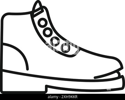 Einfache Strichkunst-Ikone eines Wanderschuhs, perfekt für Outdoor-Aktivitäten Stock Vektor