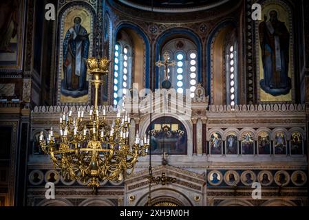Metropolitan Cathedral of the Verkündigung, im Volksmund bekannt als Metropolis oder Mitropoli, erbaut im 19. Jahrhundert in Athen, Griechenland Stockfoto