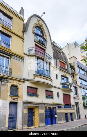 Außenansicht des Instituts Giacometti in der Rue Victor Schoelcher, Paris 75014, Frankreich. Stockfoto