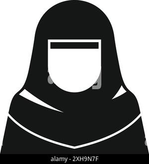 Einfache muslimische Frau, die traditionelle Niqab trägt, die ihre Gesichtsfigur bedeckt Stock Vektor