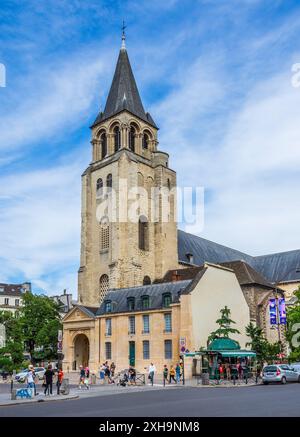 Antike Abteikirche Saint-Germain-des-Près, Paris 75006, Frankreich. Stockfoto