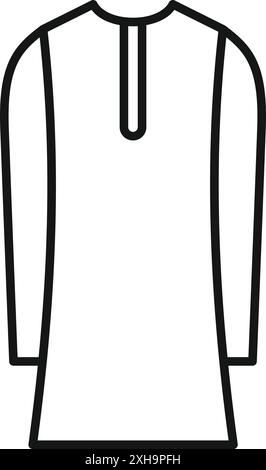 Traditionelles muslimisches Männerkleid Kurta Kleidung Mode Ikone minimalistische Umrisslinie Kunst Stock Vektor