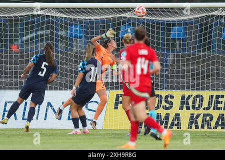 Karlovac, Kroatien. Juli 2024. Qualifikation für die Frauen-Europameisterschaft 2025, Spiel zwischen Kroatien und Wales im Branko Cavlovic-Cavlek Stadion in Karlovac, Kroatien, am 12. Juli 2024. Foto: Luka Stanzl/PIXSELL Credit: Pixsell/Alamy Live News Stockfoto