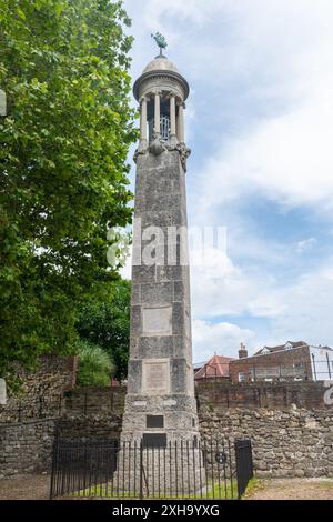 Das Mayflower Memorial in Southampton, Hampshire, England, Großbritannien, zu Ehren der Pilger, die hier 1620 nach New England verließen Stockfoto